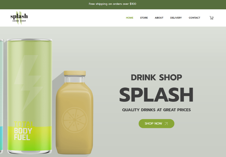 Site Builder - Drink Shop