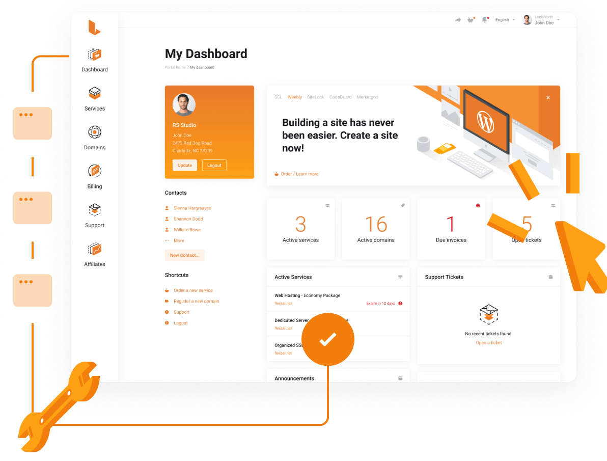 Shared Hosting - Super Easy Control Panel to Manage All Your Services