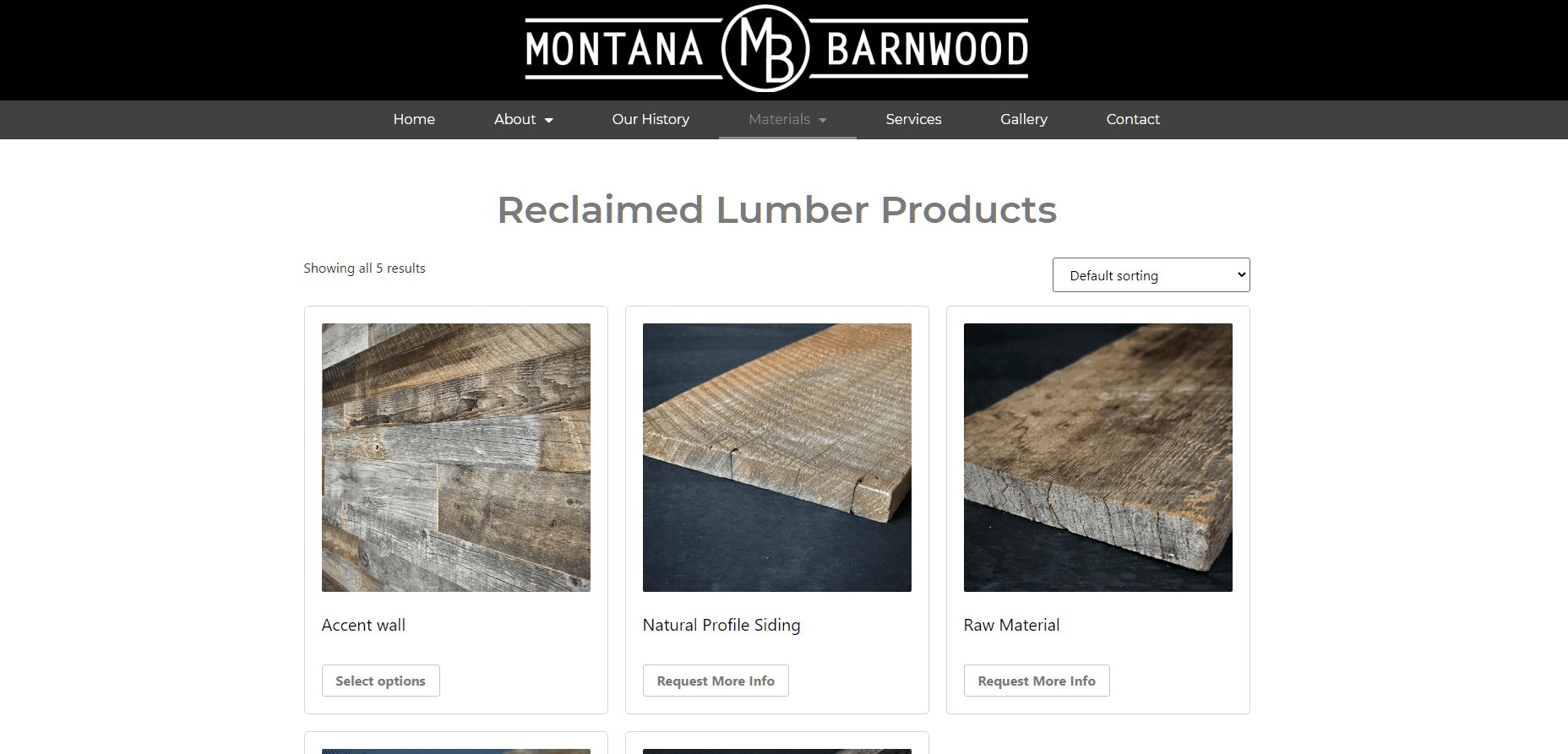 Montana Barnwood: Materials Page